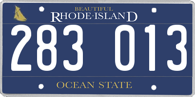 RI license plate 283013