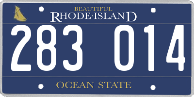 RI license plate 283014
