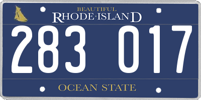 RI license plate 283017