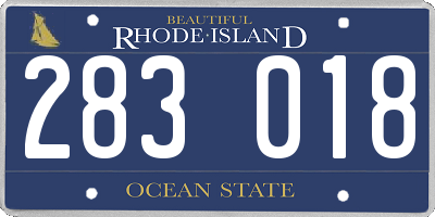 RI license plate 283018