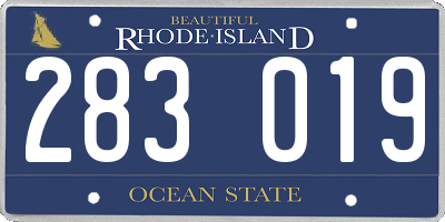 RI license plate 283019