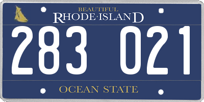 RI license plate 283021