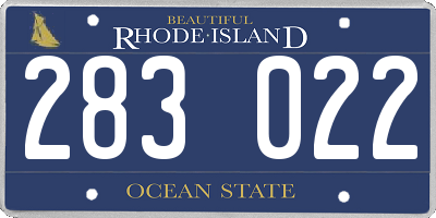 RI license plate 283022