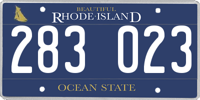 RI license plate 283023