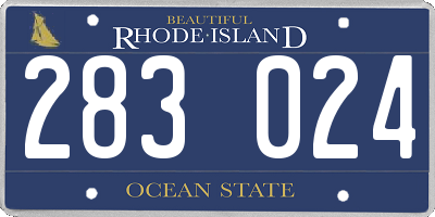 RI license plate 283024
