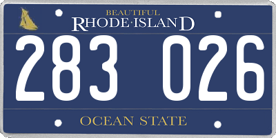 RI license plate 283026