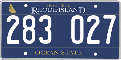 RI license plate 283027