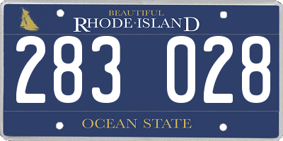 RI license plate 283028