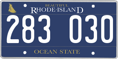 RI license plate 283030