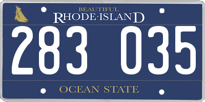 RI license plate 283035