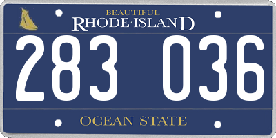 RI license plate 283036