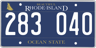 RI license plate 283040