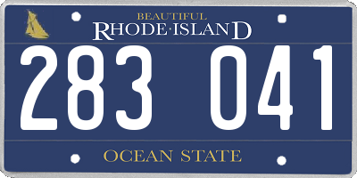 RI license plate 283041