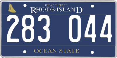 RI license plate 283044