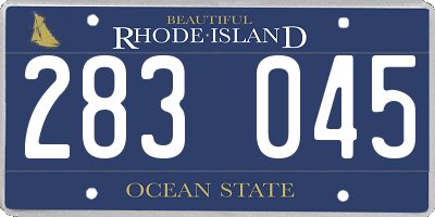 RI license plate 283045