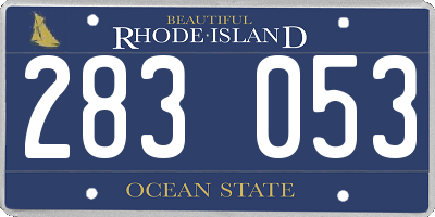 RI license plate 283053