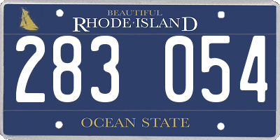 RI license plate 283054