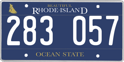 RI license plate 283057