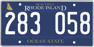 RI license plate 283058