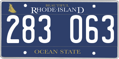 RI license plate 283063