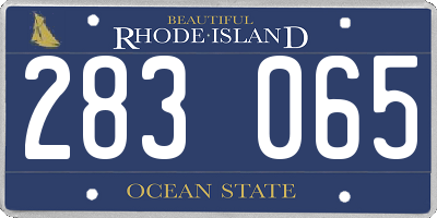 RI license plate 283065