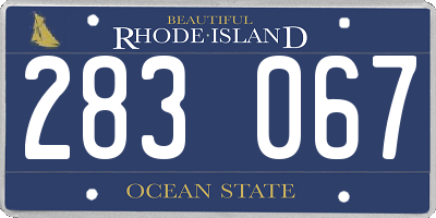 RI license plate 283067