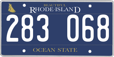 RI license plate 283068
