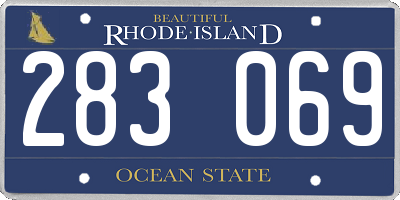 RI license plate 283069