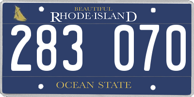 RI license plate 283070