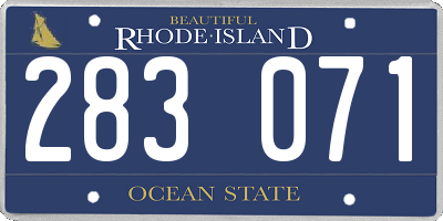 RI license plate 283071