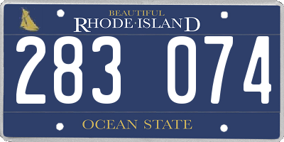 RI license plate 283074