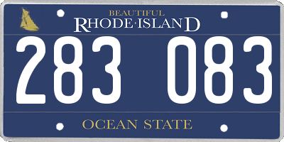RI license plate 283083
