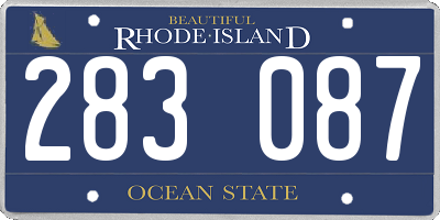 RI license plate 283087