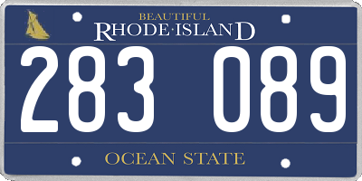 RI license plate 283089