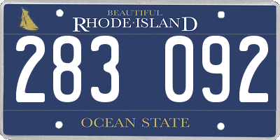 RI license plate 283092