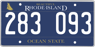 RI license plate 283093