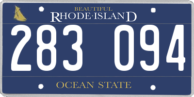 RI license plate 283094