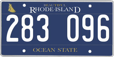 RI license plate 283096