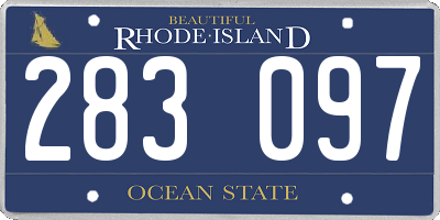 RI license plate 283097