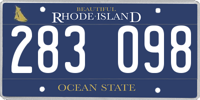 RI license plate 283098