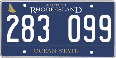 RI license plate 283099