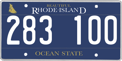 RI license plate 283100