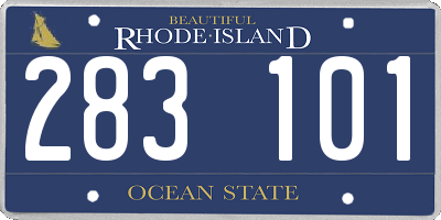 RI license plate 283101