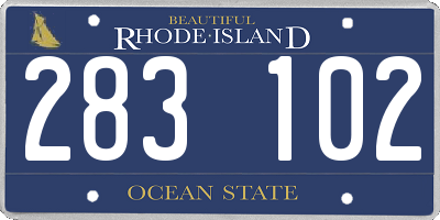 RI license plate 283102