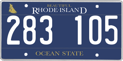 RI license plate 283105