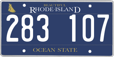RI license plate 283107