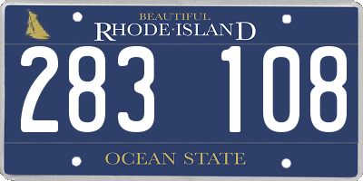 RI license plate 283108
