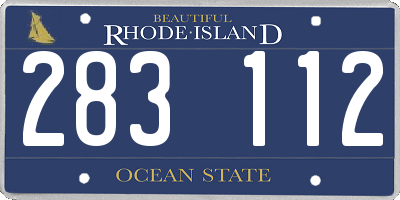 RI license plate 283112