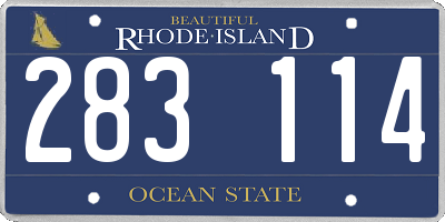 RI license plate 283114
