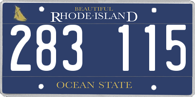 RI license plate 283115